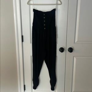 Black Button-Front Jumpsuit